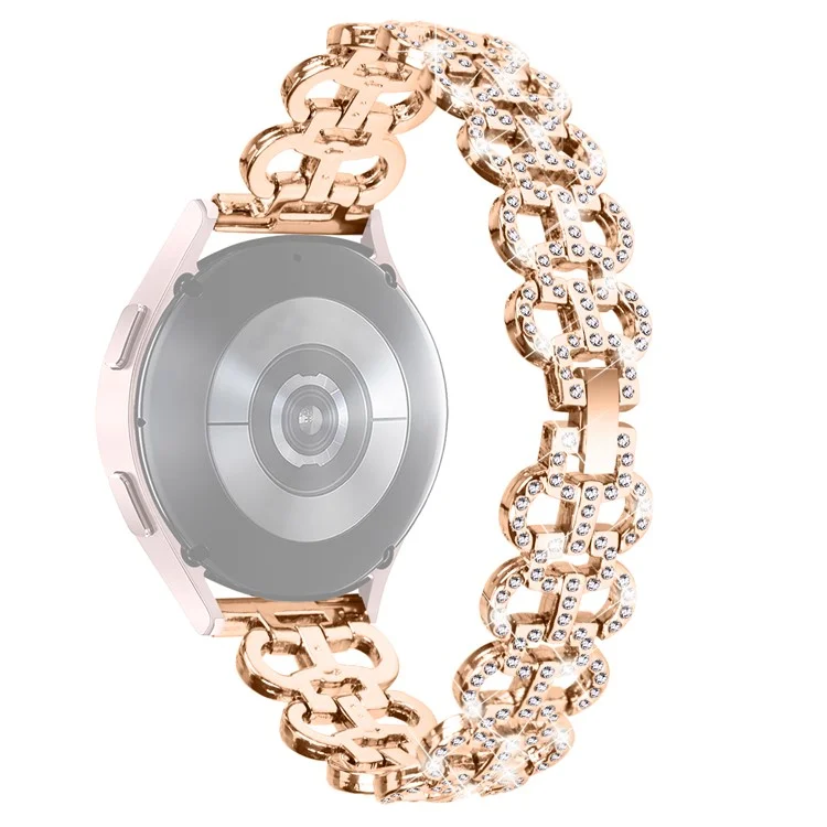 Per Garmin Vivomove Trend / Venu Sq 2 Gourd Shape Watch Band Rhinestones Decor Alloy Strap - Rose Gold
