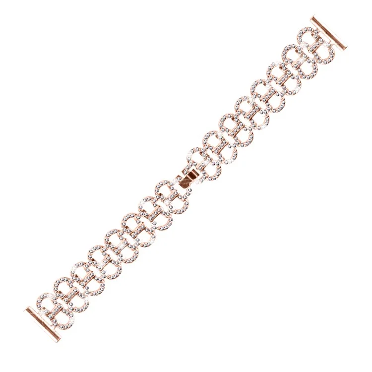 For Garmin Forerunner 245 / 245 Music Alloy Wrist Strap Gourd Shape Design Smartwatch Band - Rose Gold