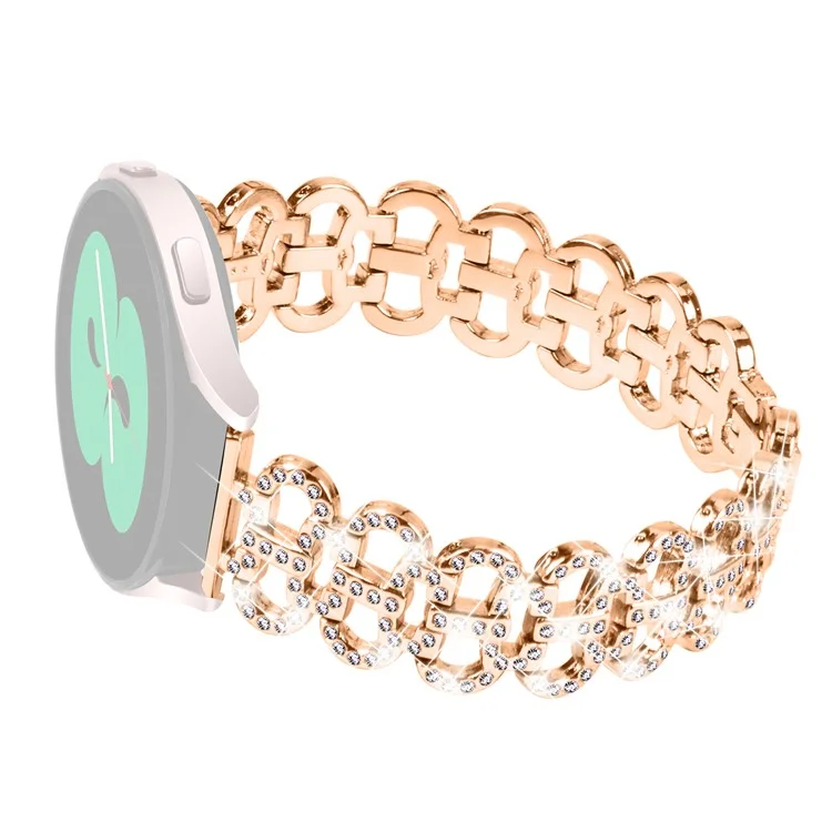 For Garmin Forerunner 245 / 245 Music Alloy Wrist Strap Gourd Shape Design Smartwatch Band - Rose Gold