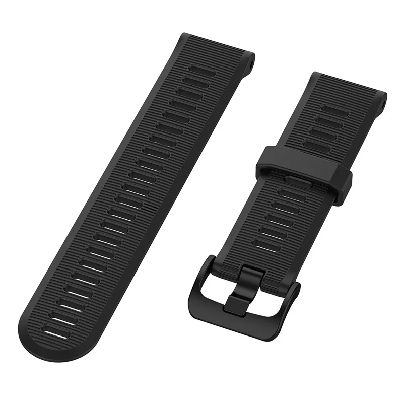 Para Garmin Forerunner 945 / 935 Replacement Wrist Band Steel Buckle Textured Silicone Watch Strap - Preto
