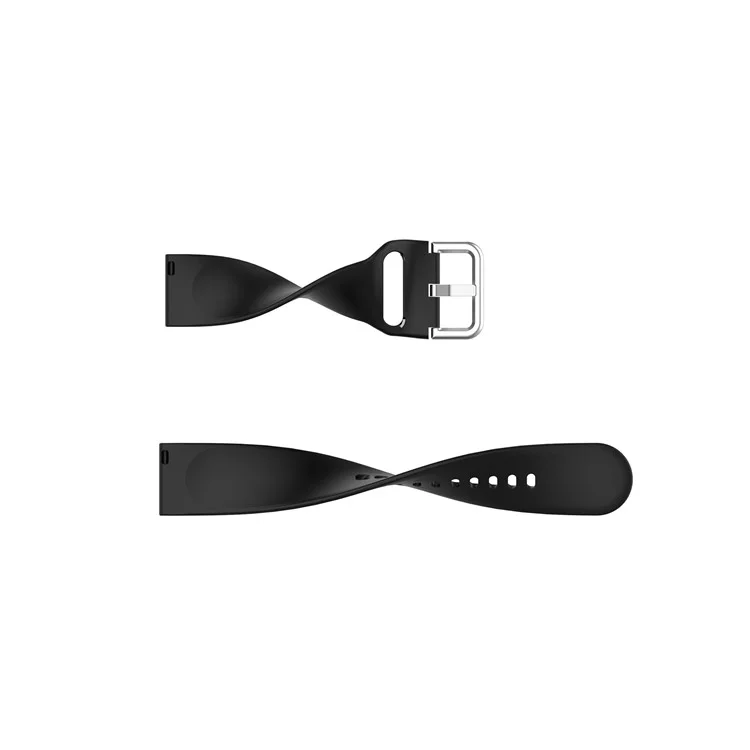 22mm Silicone Watch Strap Silver Buckle [Small Size] for Huawei Watch GT 2 Pro - Black