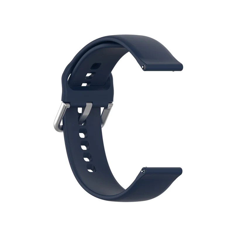 22mm Silicone Watch Strap Silver Buckle [Small Size] for Huawei Watch GT 2 Pro - Midnight Blue