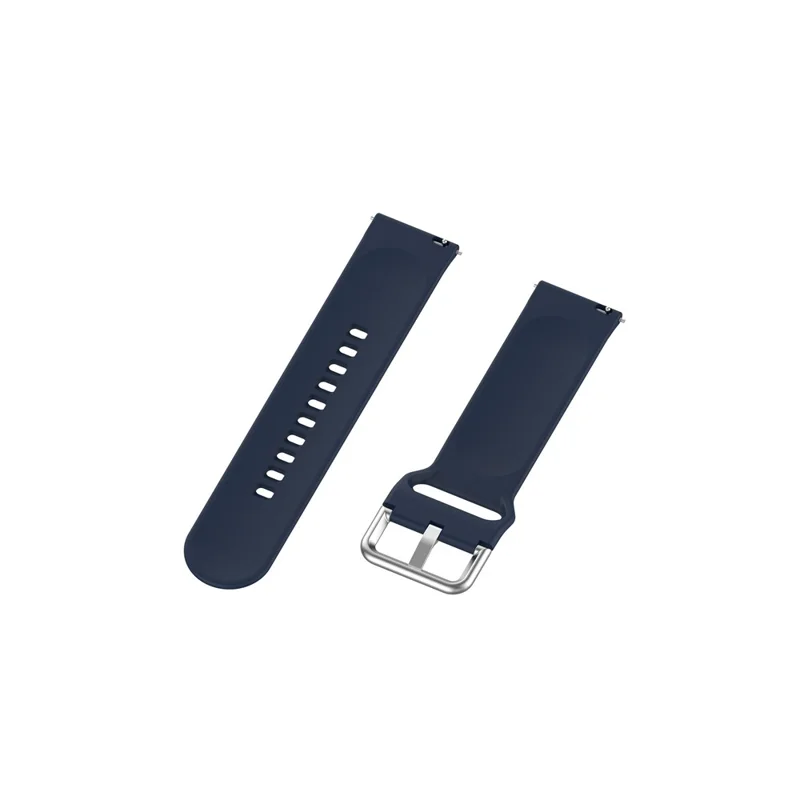 22mm Silicone Watch Strap Silver Buckle [Small Size] for Huawei Watch GT 2 Pro - Midnight Blue