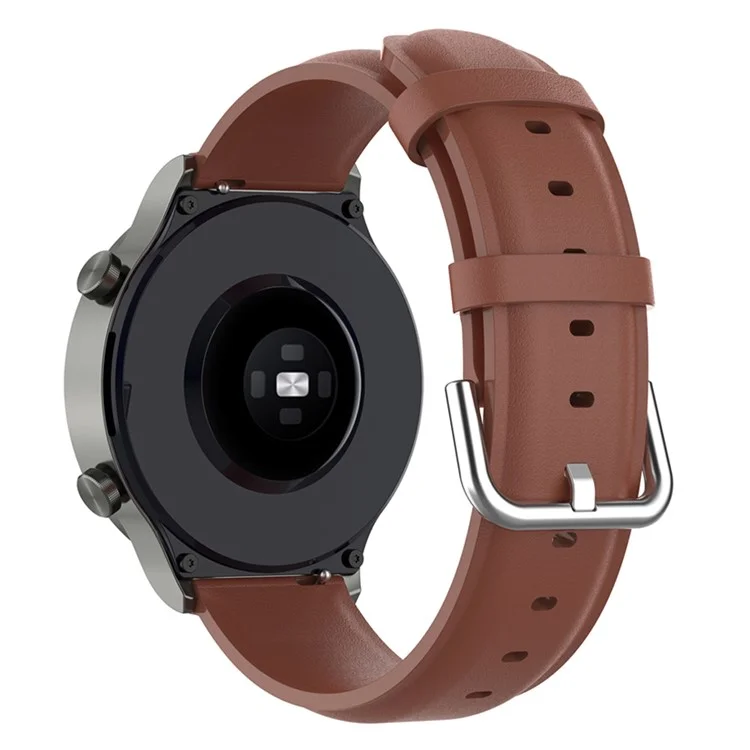 22 mm echter Lederarmband für Huawei Watch GT Runner/Watch GT 3 46 mm, Dornschließe Smartwatch-Armband - Braun