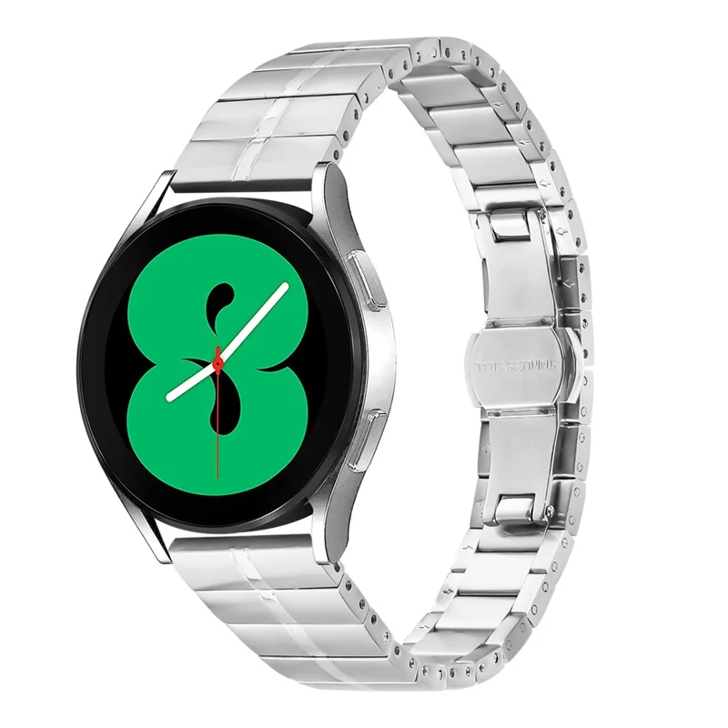 For Huami Amazfit Zepp E Replacement Watch Strap Line Design Stainless Steel Band - Silver