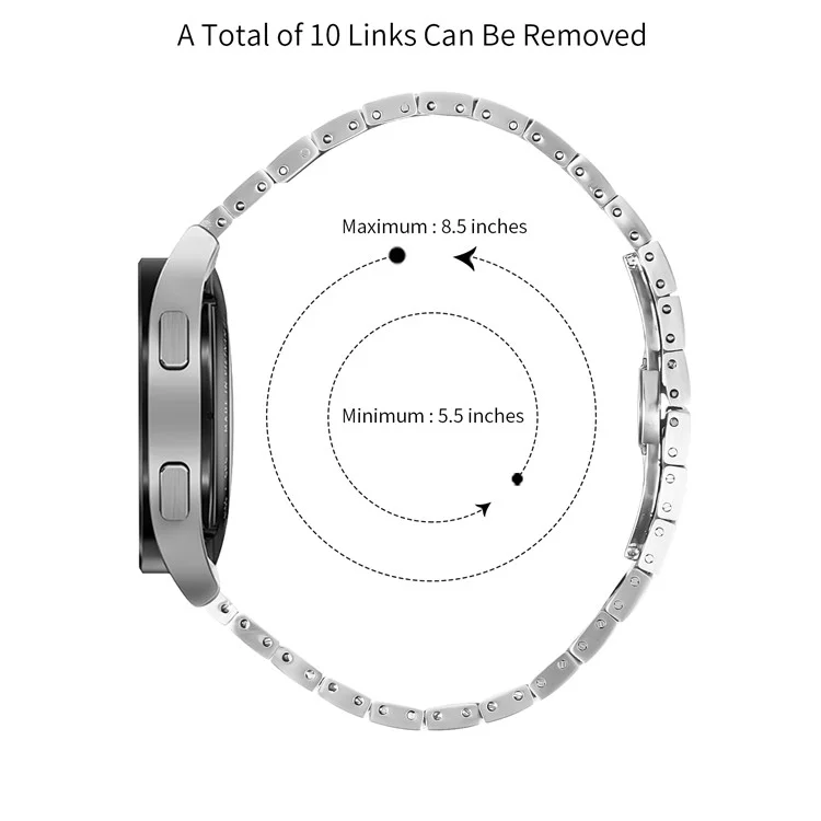 For Honor Watch ES Stainless Steel Strap Line Design Replacement Wrist Band - Silver