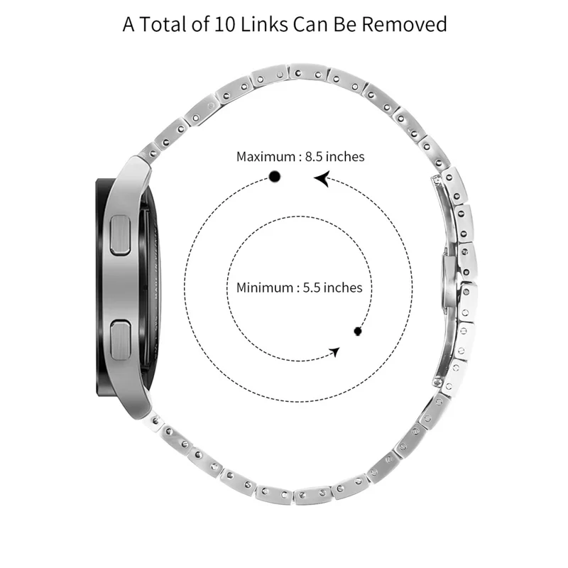 Для Garmin Venu / Forerunner 55 Stainless Steel Strap Line Design Replacement Wrist Band - Silver