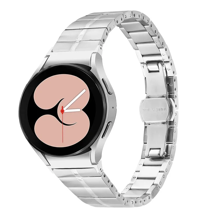 Para Samsung Galaxy Watch FE 40mm / Watch4 / Watch 5 Pro Active Smartwatch de Aço Inoxidável Pulseira - Prata
