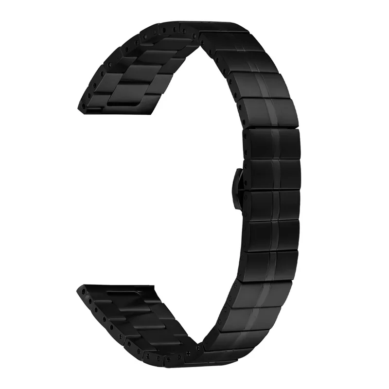 For Pebble 2 / Time Round Stainless Steel Watch Strap Replacement Wrist Band - Black