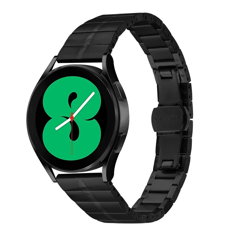 For Pebble 2 / Time Round Stainless Steel Watch Strap Replacement Wrist Band - Black