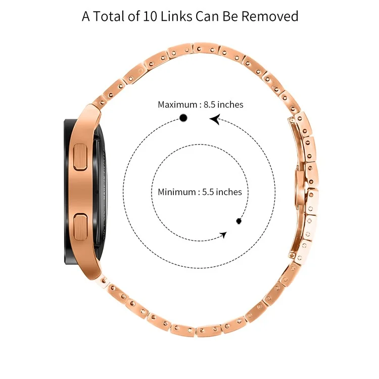 For Huami Amazfit GTR Mini Stainless Steel Watch Strap Replacement Wrist Band - Rose Gold