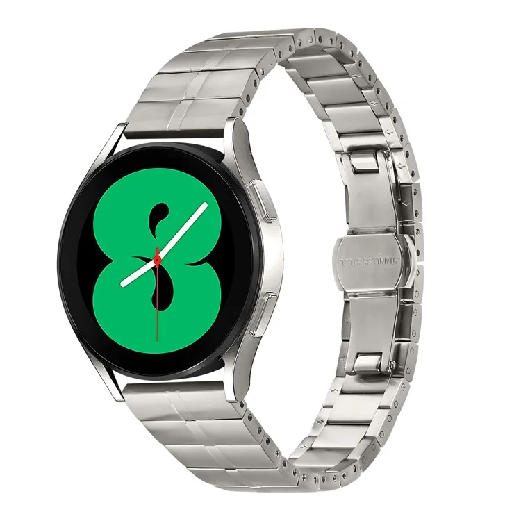 For Huami Amazfit GTS 2e Stylish Line Design Watch Band 1-Bead Stainless Steel Strap - Titanium Grey