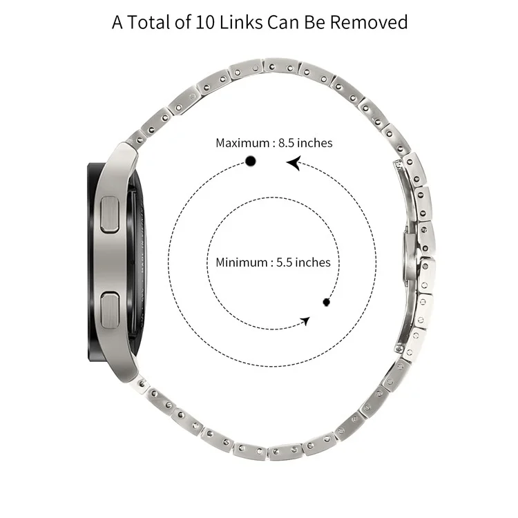 For Huami Amazfit GTS 2 mini Stainless Steel Watch Strap Replacement Wrist Band - Titanium