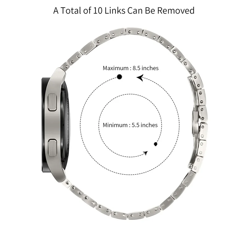 Para Samsung Gear Sport / Gear S2 Classic Correa de reloj de acero inoxidable de alta gama Banda de reemplazo - Gris titanio