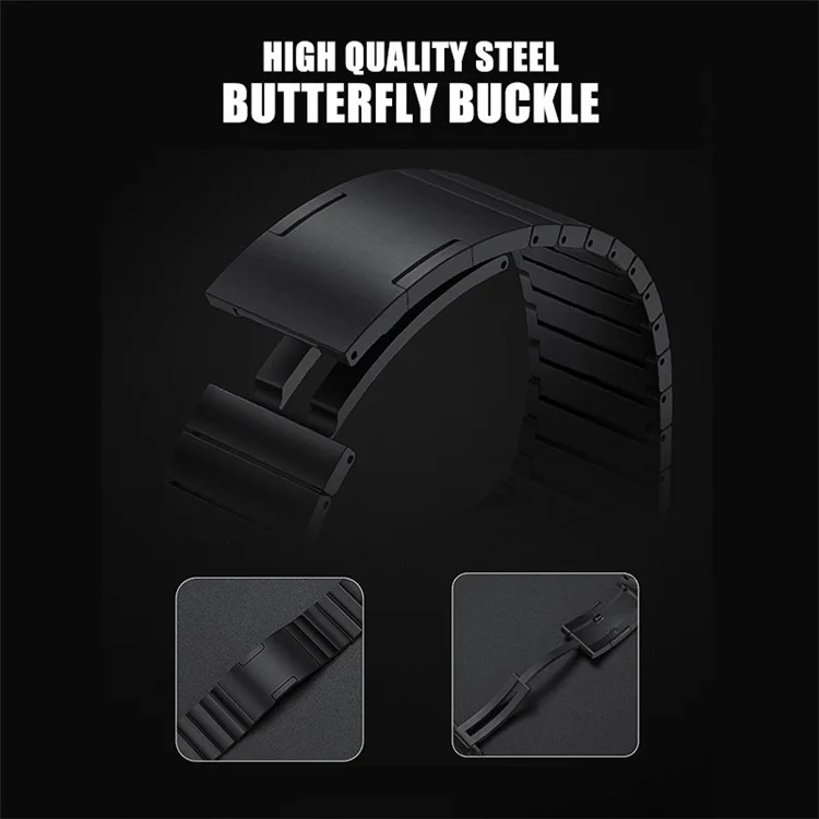 Für Apple Watch 10 46mm / Ultra 2 / Ultra 49mm / 9 8 7 45mm / SE (2023) SE (2022) SE 6 5 4 44mm / 3 2 1 42mm Titanium Legierung Metallarmband - Schwarz