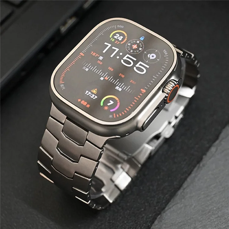 Para Apple Watch 10 46mm / Ultra 2 / Ultra 49mm / 9 8 7 45mm / SE (2023) SE (2022) SE 6 5 4 44mm / 3 2 1 42mm Titanium Alloy 26mm Band - Titanium