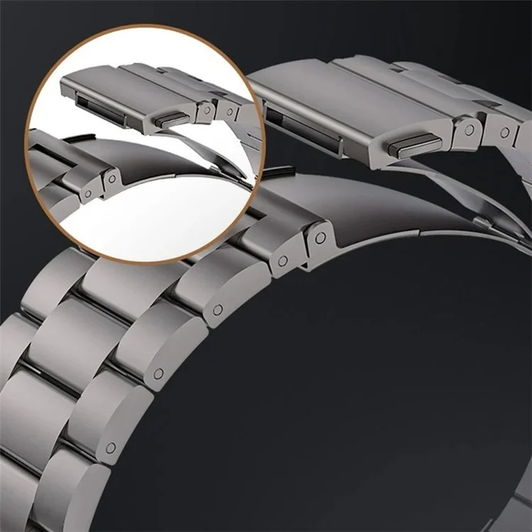 For Apple Watch 10 46mm / Ultra 2 / Ultra 49mm / 9 8 7 45mm / SE (2023) SE (2022) SE 6 5 4 44mm / 3 2 1 42mm Titanium Alloy Band 3-Bead - Grey