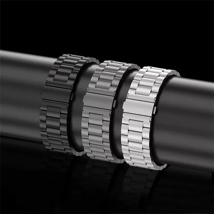 For Apple Watch 10 46mm / Ultra 2 / Ultra 49mm / 9 8 7 45mm / SE (2023) SE (2022) SE 6 5 4 44mm / 3 2 1 42mm Titanium Alloy Band 3-Bead - Grey