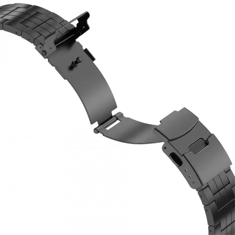 Para Apple Watch Series 10 42mm / 9 8 7 41mm / SE (2023) SE (2022) SE 6 5 4 40mm / 3 2 1 38mm Pulseira de Relógio 5-Bead Titanium Alloy Bracelet -Black