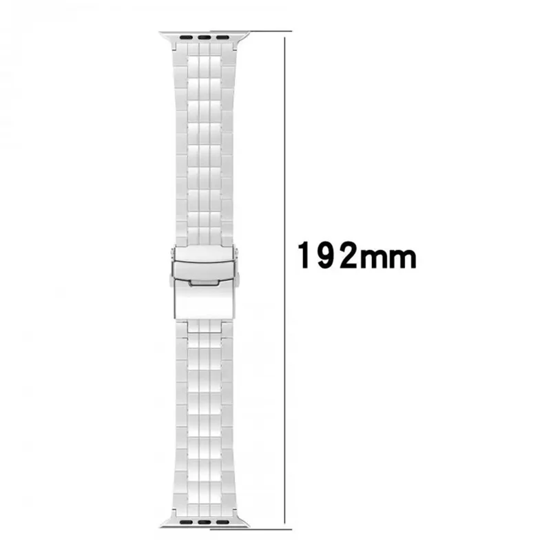 Para Apple Watch Series 10 42mm / 9 8 7 41mm / SE (2023) SE (2022) SE 6 5 4 40mm / 3 2 1 38mm Pulseira de Relógio 5-Bead Titanium Alloy Bracelet -Black