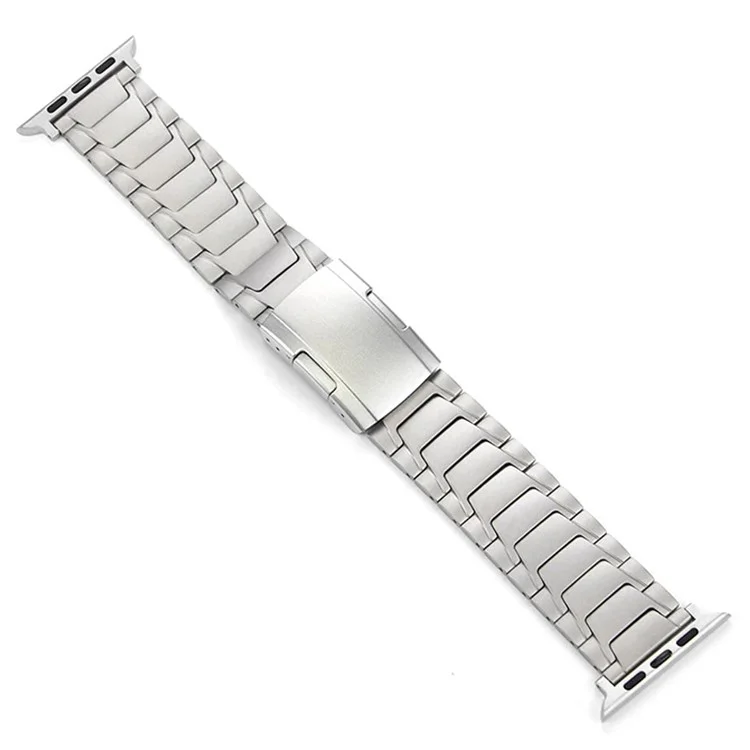 Pour Apple Watch Series 10 42 mm / 9 8 7 41 mm / SE (2023) SE (2022) SE 6 5 4 40 mm / 3 2 1 38 mm Bracelet en alliage de titane Turtleback Clasp - Titane