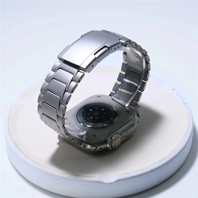 Pour Apple Watch Series 10 42 mm / 9 8 7 41 mm / SE (2023) SE (2022) SE 6 5 4 40 mm / 3 2 1 38 mm Bracelet en alliage de titane Turtleback Clasp - Titane