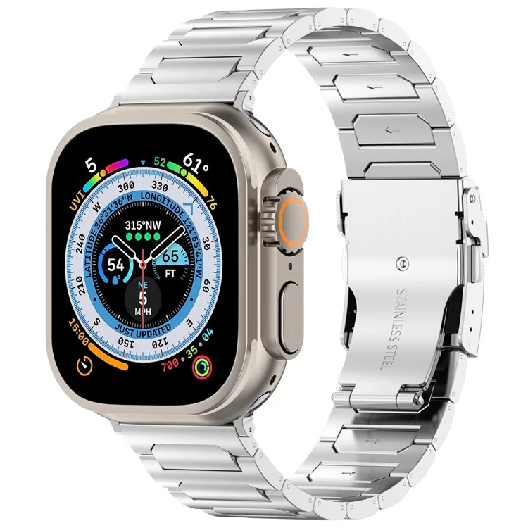 For Apple Watch 10 46mm / Ultra 2 / Ultra 49mm / 9 8 7 45mm / SE (2023) SE (2022) SE 6 5 4 44mm / 3 2 1 42mm Titanium Alloy Strap Band - Silver