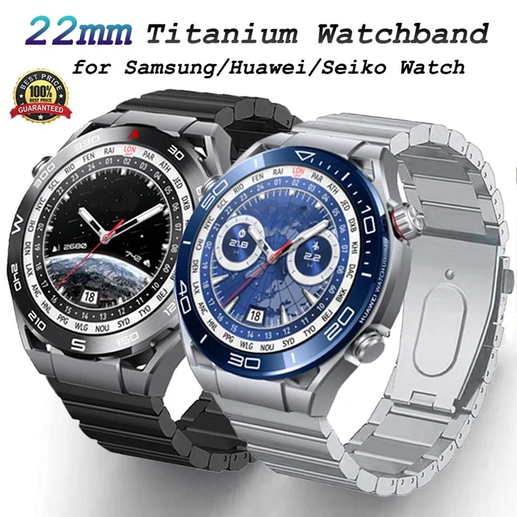 Per Huawei Watch GT4 / Xiaomi Mi Watch / Samsung Titanium Alloy Watch Strap 22mm - Nero