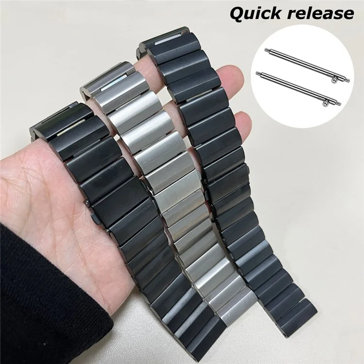 Per Huawei Watch GT4 / Xiaomi Mi Watch / Samsung Titanium Alloy Watch Strap 22mm - Nero
