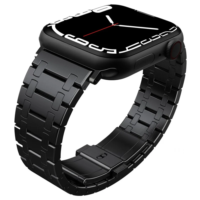 For Apple Watch Series 10 42mm / 9 8 7 41mm / SE (2023) SE (2022) SE 6 5 4 40mm / 3 2 1 38mm Watch Strap Titanium Alloy Band - Black