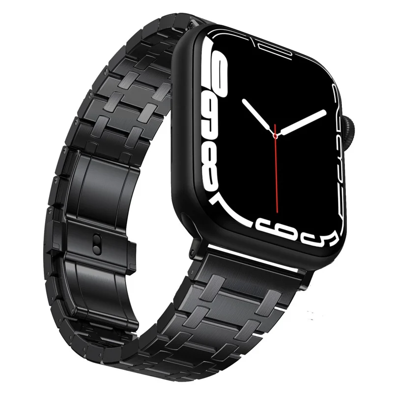 For Apple Watch Series 10 42mm / 9 8 7 41mm / SE (2023) SE (2022) SE 6 5 4 40mm / 3 2 1 38mm Watch Strap Titanium Alloy Band - Black