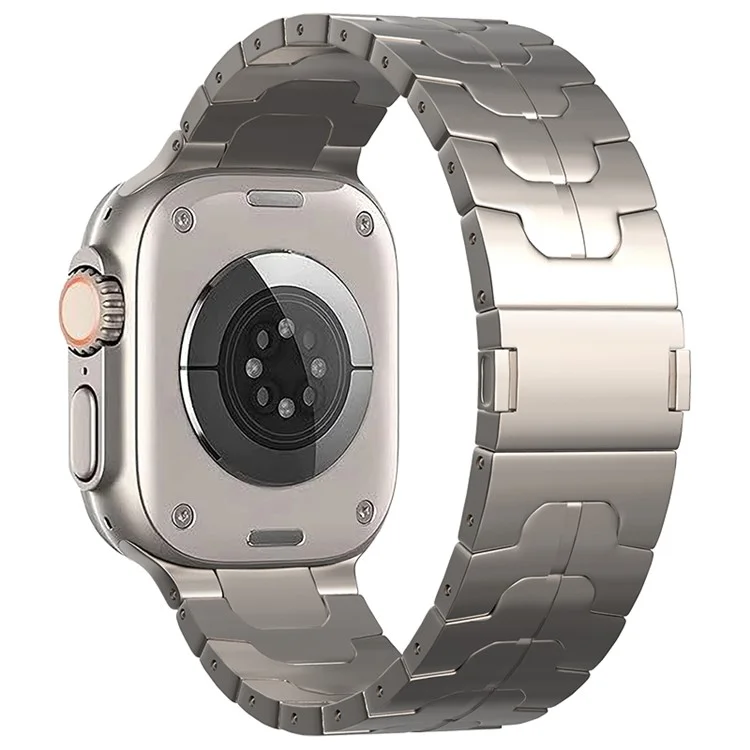 For Apple Watch 10 46mm / Ultra 2 / Ultra 49mm / 9 8 7 45mm / SE (2023) SE (2022) SE 6 5 4 44mm / 3 2 1 42mm Magnetic Titanium Alloy Watch Strap - Titanium