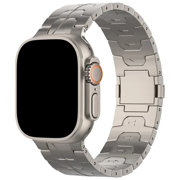 For Apple Watch 10 46mm / Ultra 2 / Ultra 49mm / 9 8 7 45mm / SE (2023) SE (2022) SE 6 5 4 44mm / 3 2 1 42mm Magnetic Titanium Alloy Watch Strap - Titanium