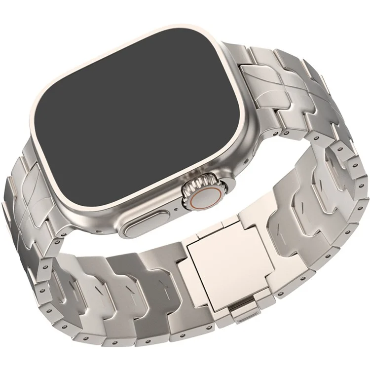 For Apple Watch 10 46mm / Ultra 2 / Ultra 49mm / 9 8 7 45mm / SE (2023) SE (2022) SE 6 5 4 44mm / 3 2 1 42mm Magnetic Titanium Alloy Watch Strap - Titanium