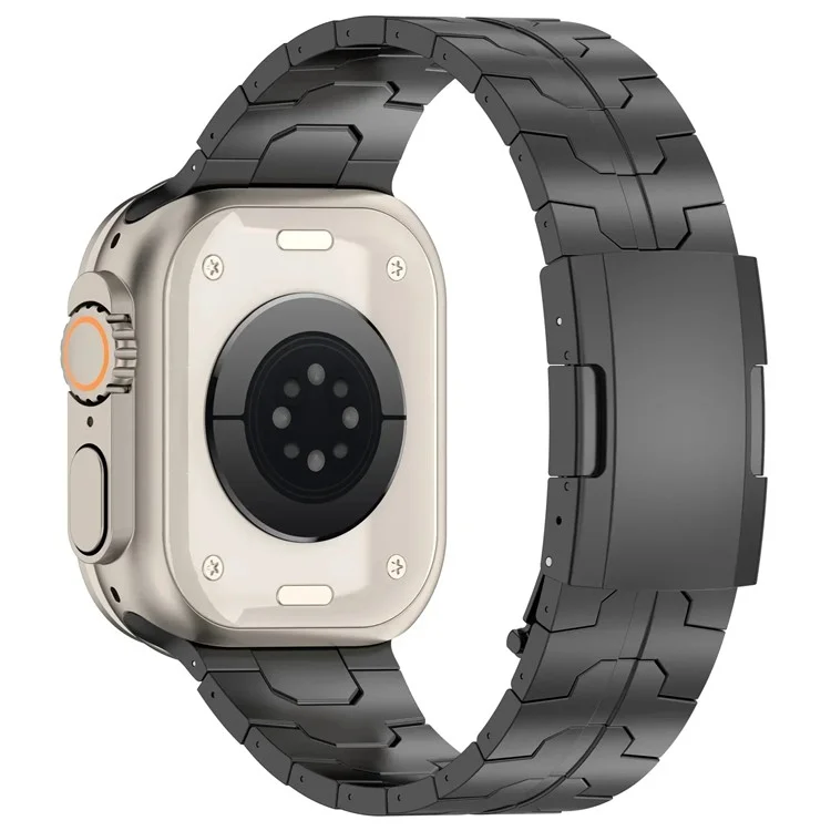For Apple Watch 10 46mm / Ultra 2 / Ultra 49mm / 9 8 7 45mm / SE (2023) SE (2022) SE 6 5 4 44mm / 3 2 1 42mm Titanium Alloy Strap Band - Black