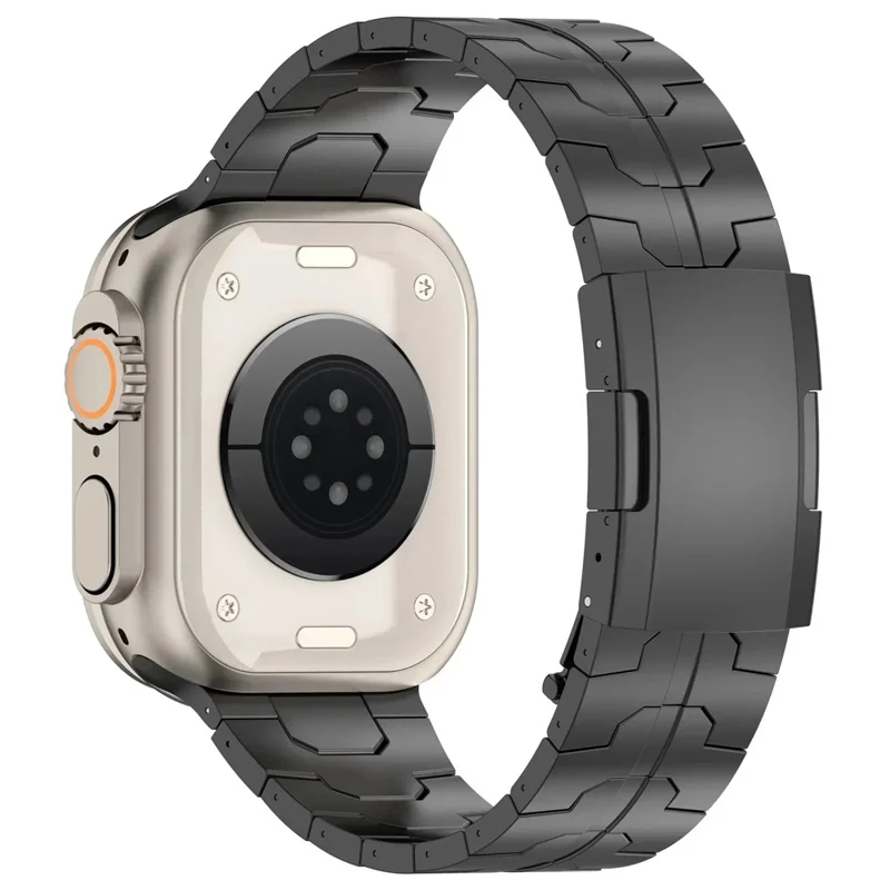 For Apple Watch Series 11 10 42mm / 9 8 7 41mm / SE3 SE2 SE 6 5 4 40mm / 3 2 1 38mm Watch Strap Titanium Alloy Bracelet - Black