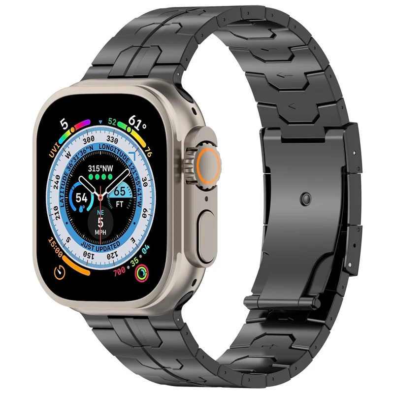 For Apple Watch Series 11 10 42mm / 9 8 7 41mm / SE3 SE2 SE 6 5 4 40mm / 3 2 1 38mm Watch Strap Titanium Alloy Bracelet - Black