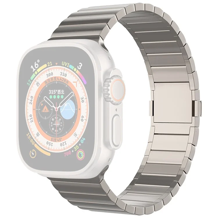 Für Apple Watch 10 46mm / Ultra 2 / Ultra 49mm / 9 8 7 45mm / SE (2023) SE (2022) SE 6 5 4 44mm / 3 2 1 42mm Titanlegierung-Armband mit Magnetverschluss - Titan