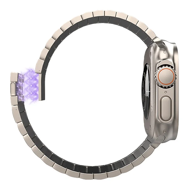 Für Apple Watch 10 46mm / Ultra 2 / Ultra 49mm / 9 8 7 45mm / SE (2023) SE (2022) SE 6 5 4 44mm / 3 2 1 42mm Titanlegierung-Armband mit Magnetverschluss - Titan