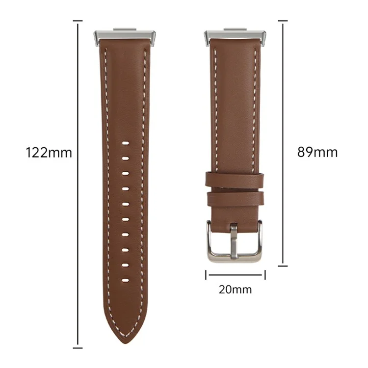 For Huawei Watch Fit 3 Genuine Cow Leather Band Slim Watch Strap - Beige