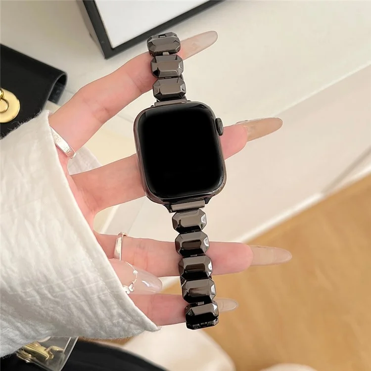 Per Apple Watch Series 10 42mm / 9 8 7 41mm / SE (2023) SE (2022) SE 6 5 4 40mm / 3 2 1 38mm Watch Strap Lega di zinco Banda - Nero