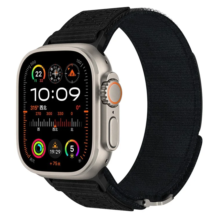 For Apple Watch Series 10 42mm / 9 8 7 41mm / SE (2023) SE (2022) SE 6 5 4 40mm / 3 2 1 38mm Nylon Watch Strap Magic Tape Replacement Band - Black