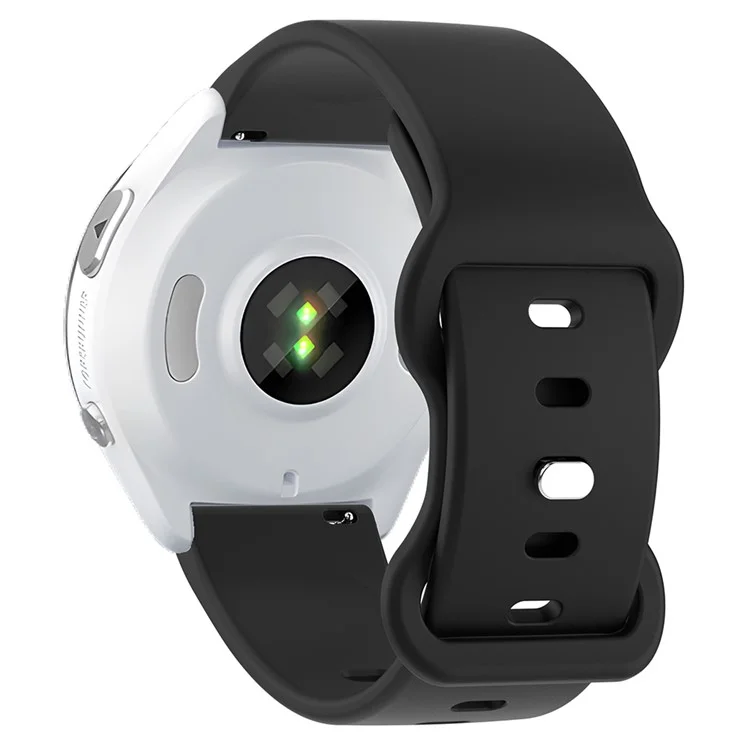 Cinturino in silicone a tinta unita universale da 18 mm con fibbia a forma di farfalla per smartwatch - Nero
