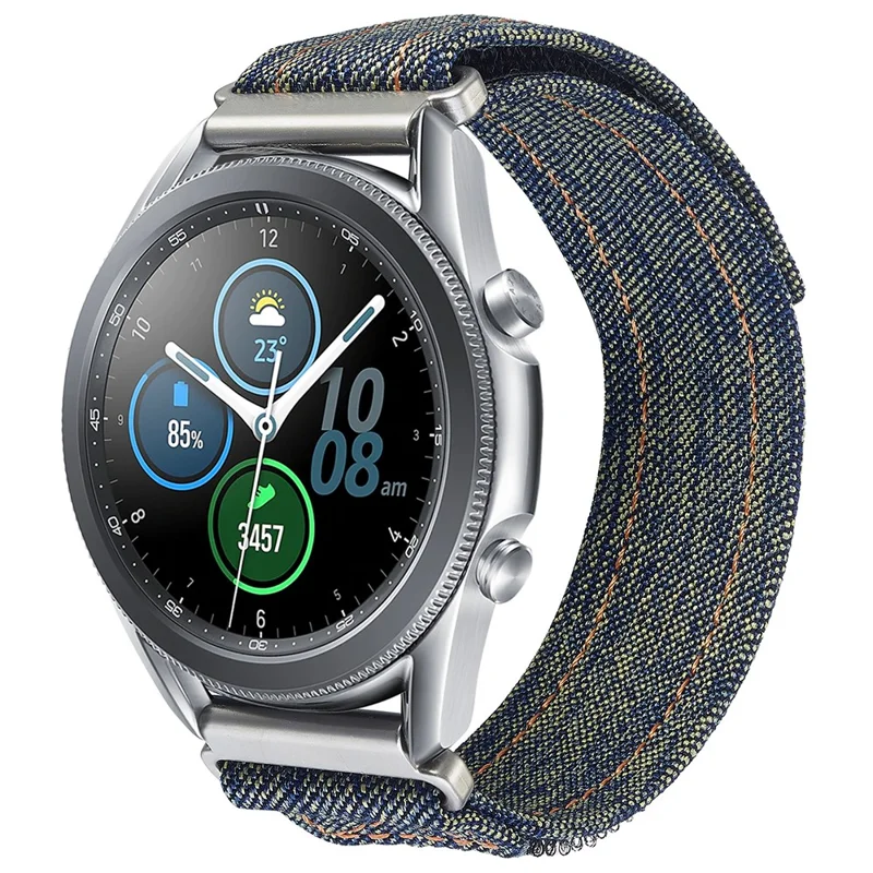 KALEBOL For Huawei Watch 4/4 Pro/GT 4 46mm Universal Smart Watch Strap 22mm Denim Magic Tape Adjustable Wrist Band - Yellow