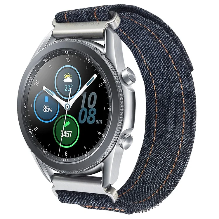 KALEBOL For Huawei Watch GT 3 42mm / GT 3 Pro 43mm Universal 20mm Replacement Smartwatch Strap Magic Tape Design Denim Wrist Band - Black