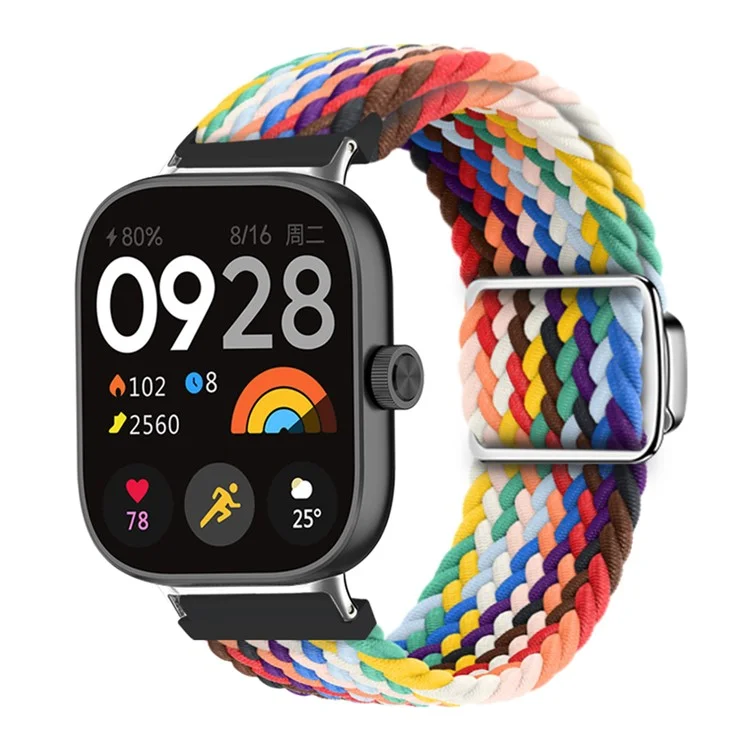 Для Xiaomi Smart Band 8 Pro / Redmi Watch 4 Loop Strap Magnetic Buckle Woven Watch Band - Official Rainbow