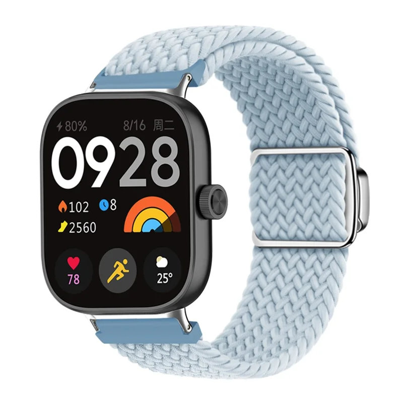 For Xiaomi Smart Band 8 Pro / Redmi Watch 4 Loop Strap Magnetic Buckle Woven Watch Band - Mist Blue