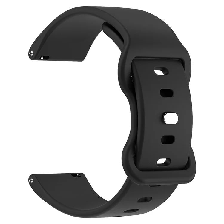 For Huawei Watch GT 3 42mm / GT 3 Pro 43mm Universal 20mm Silicone Watch Strap Butterfly Shape Buckle Band - Black