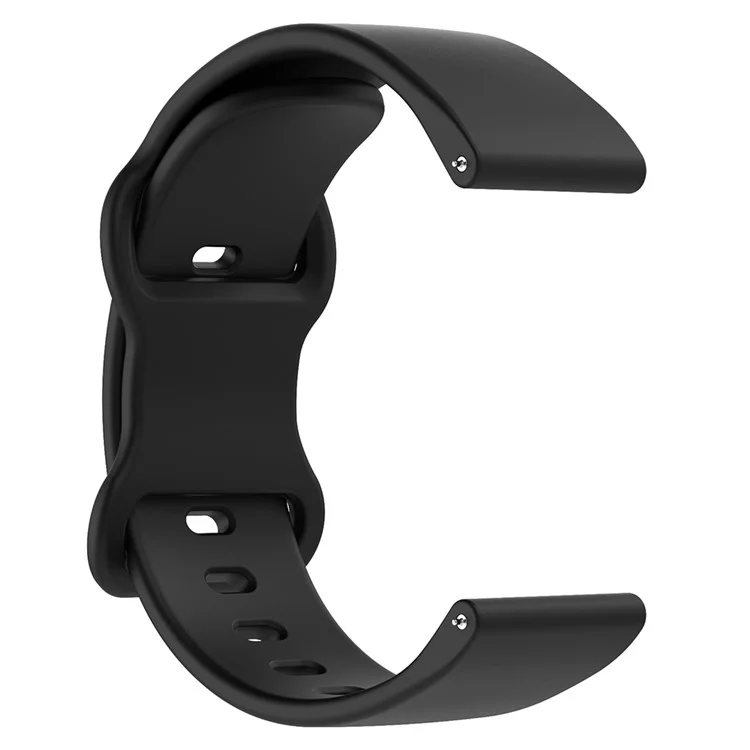 For Huawei Watch GT 3 42mm / GT 3 Pro 43mm Universal 20mm Silicone Watch Strap Butterfly Shape Buckle Band - Black