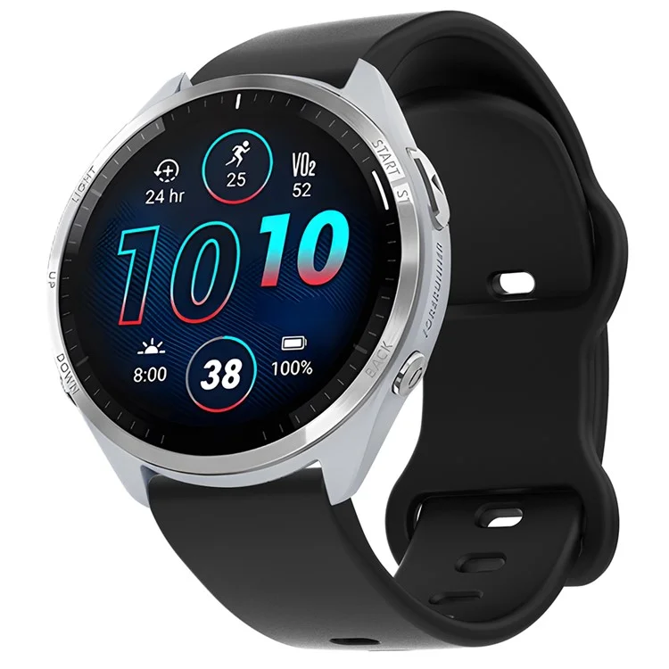 For Huawei Watch GT 3 42mm / GT 3 Pro 43mm Universal 20mm Silicone Watch Strap Butterfly Shape Buckle Band - Black